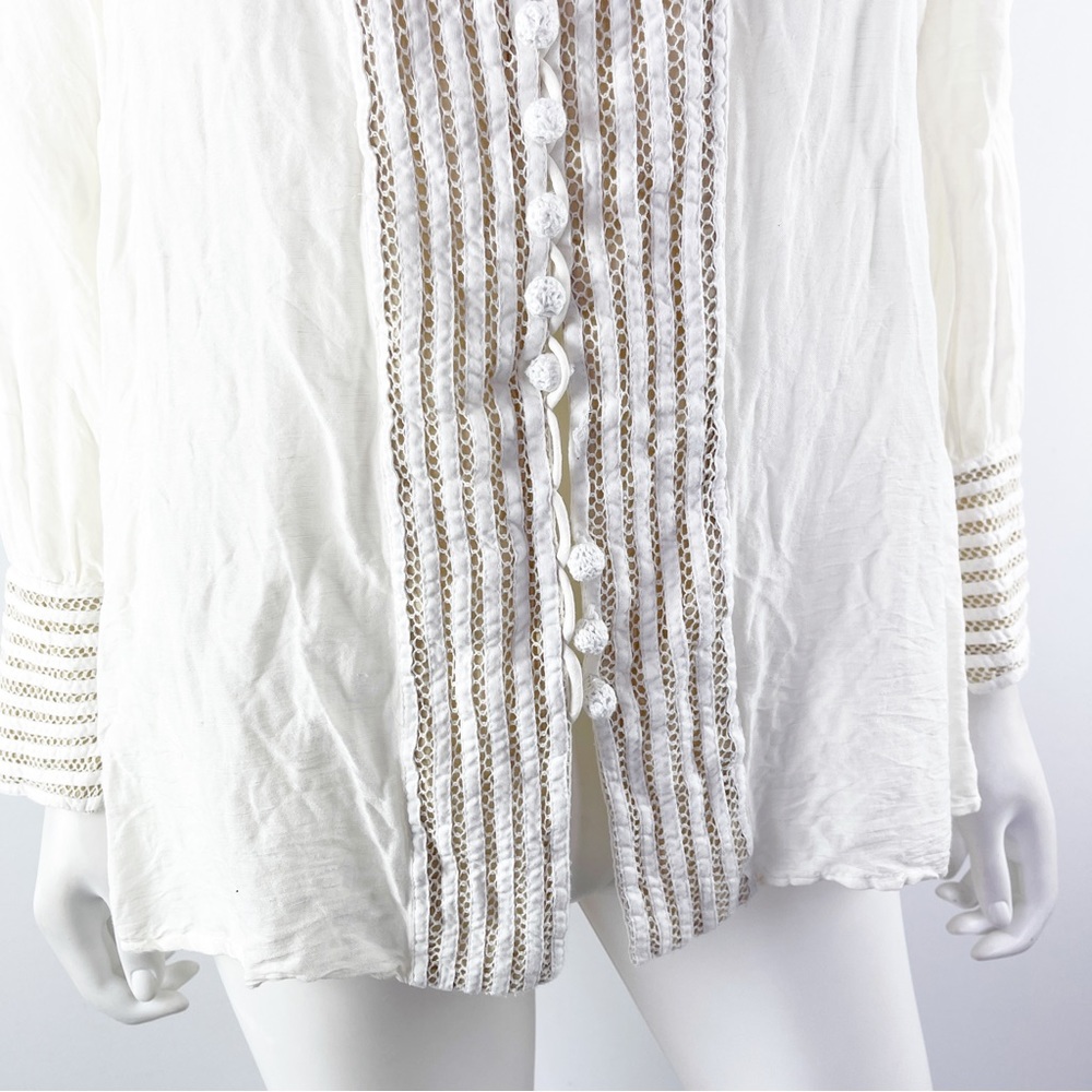 Soft Surroundings Women's White Long Sleeve Casual Button Down Top Size Petite S - Picture 5 of 10